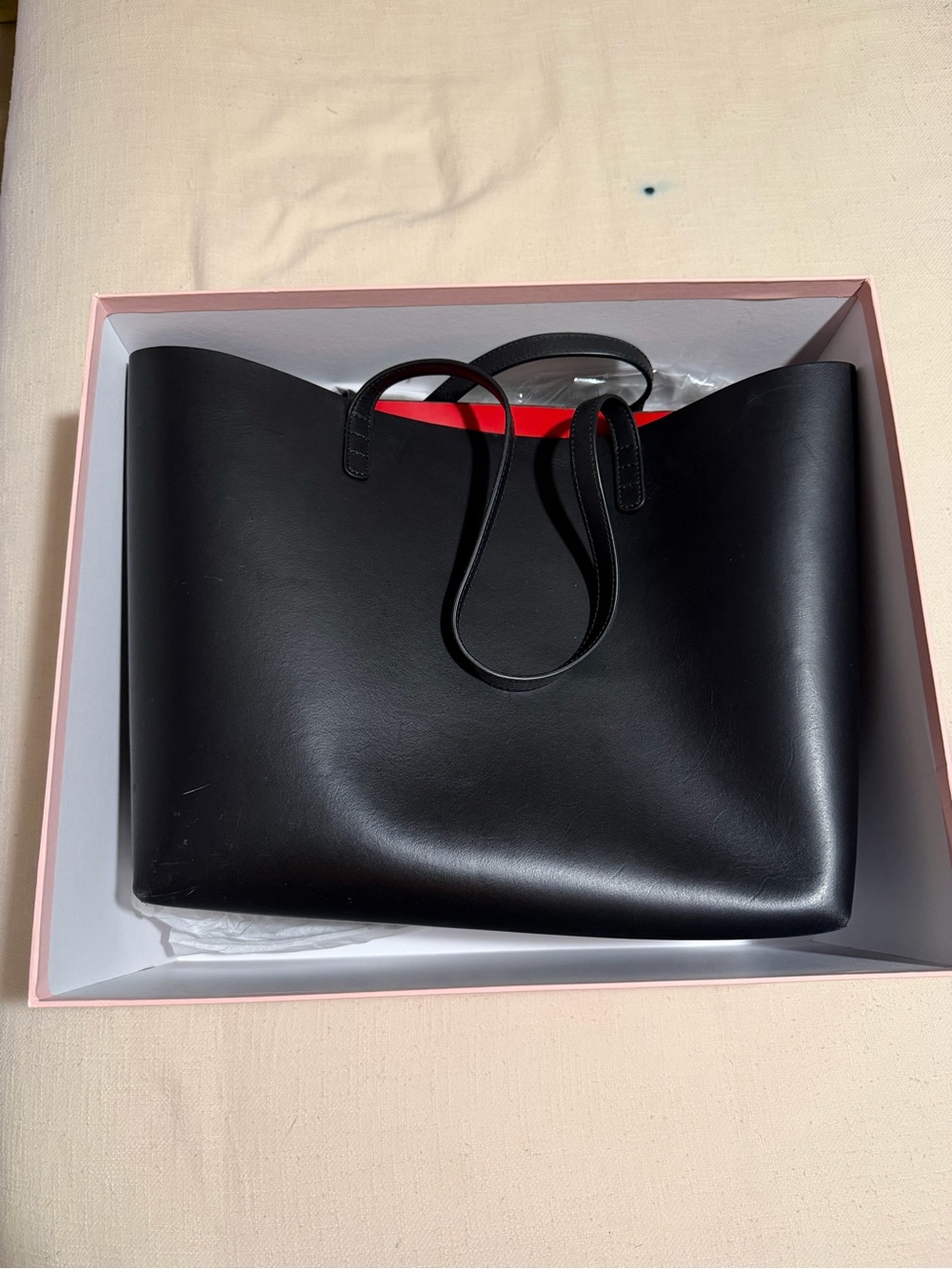 Mansur Gavriel Large Tote - Black/Flamma
